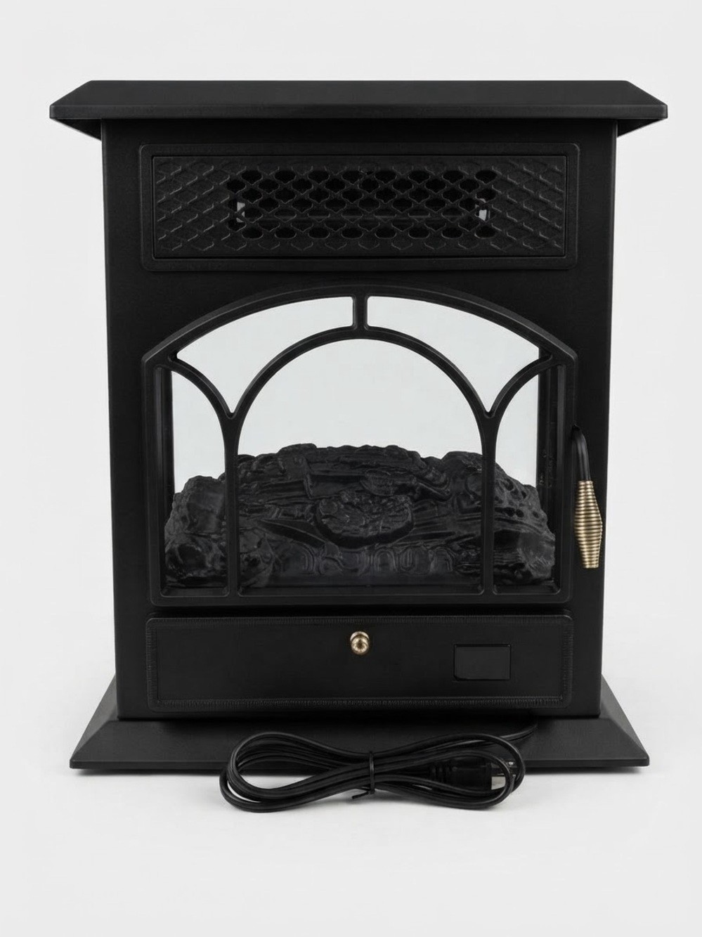 3-Sided Infrared Stove Fireplace Black